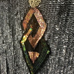 French Connection Black Dress with Silver & Gold Beading